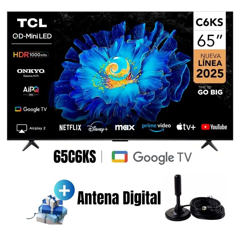 Televisor 65 QD MINI LED 4K UHD Google TV 65C6KS 2025 + ANT