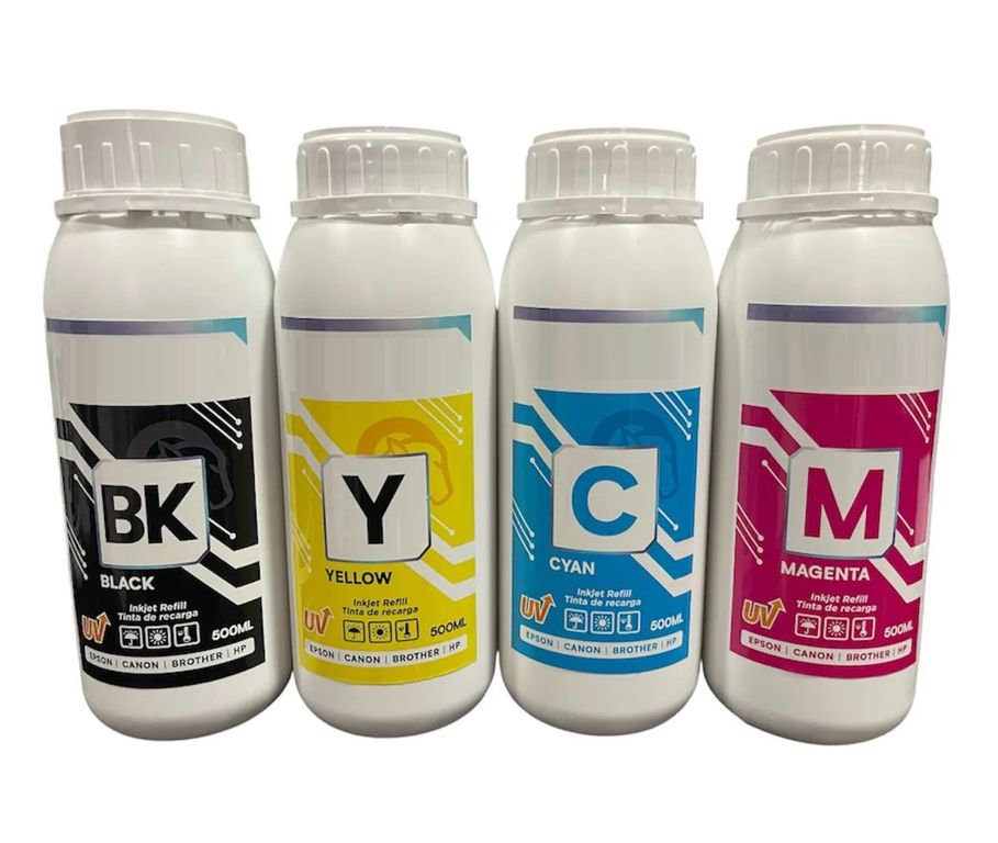 TINTA COMAPTIBLE UV DE 500ML X4 COLORES
