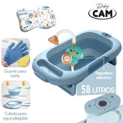 CAM - Bañera Plegable de Bebé Atlantic 58 Litros Blue