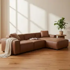 GENERICO - SECCIONAL MODELO LUHAN ULTRACUERO MARRON