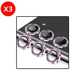 SHIELD - Pack x3 Mica Protector de Cámara Individuales Metálico Lila para Samsung Galaxy A15