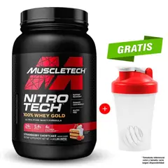 MUSCLETECH - NITRO TECH 100% WHEY GOLD 907 GR PROTEINA STRAWBERRY SHORTCAKE