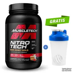 Muscletech - PROTEÍNA NITRO TECH 100% WHEY GOLD 907 GR PASTEL DE FRESA - 28 SERVICIOS