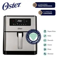OSTER - Freidora de aire digital CKSTAF90D con capacidad de 9L Gris