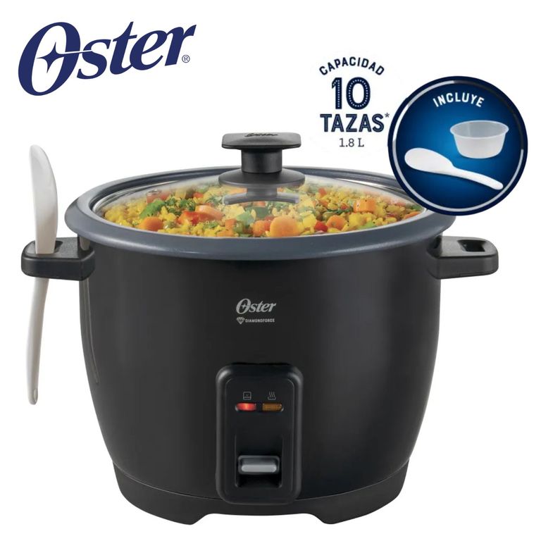 Arrocera CKSTRCB10DFBLK de 1,8 Litros + Taza medidora y cuchara
