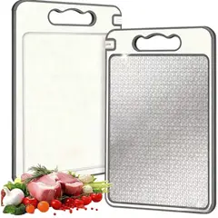 GENERICO - Tabla de Picar Acero Inoxidable 304 para cortar Carnes y Verduras Anti Bacterias