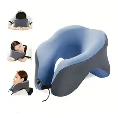 GENERICO - Almohada De Espuma Viscoelástica En Forma De U Con Soporte De Cabeza