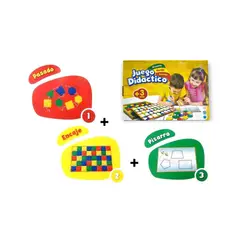 GENERICO - Pack Juego Didáctico 3 en 1 Pizarra, Encaje y Pasado