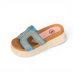 GENERICO - Sandalia Mujer Sueco Cripthos 2086L-50 Alto X5 Celeste