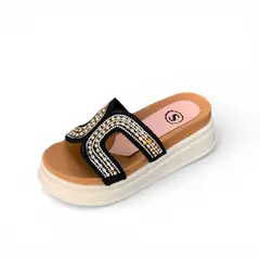 GENERICO - Sandalia Mujer Sueco Cripthos 2086L-50 Alto X5 Color Negro