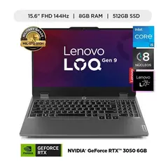 LENOVO - Laptop Gamer LOQ Core i5 12450HX 8GB 512SSD RTX 3050 15.6 FHD Windows 11