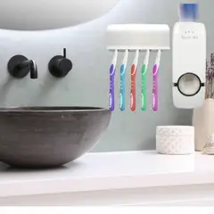 GENERICO - Dispensador de Pasta Dental y Porta Cepillo de Dientes