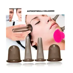 GENERICO - SET 6 VENTOSAS FACIALES DE SILICONA PREMIUM Y EXFOLIANTE