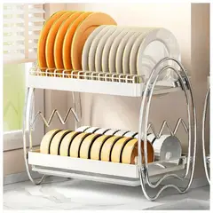 INSPIRA - Escurridor de Platos de 2 Niveles con Bandeja Antigoteo