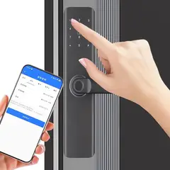 OEM - Cerradura Inteligente Smart Chapa Biométrica Digital Wifi Negro K9