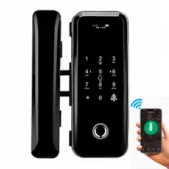OEM - Cerradura Inteligente Smart Chapa Para Puerta De Vidrio Wifi Negro A6