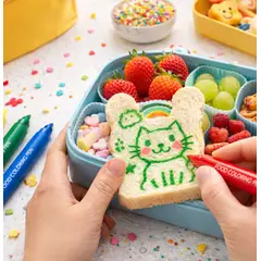 GENERICO - Plumones Comestibles para Decorar Loncheras Infantiles – Set 5 Colores para Pan, Galletas y Postres