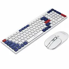 HAVIT - Combo Teclado y Mouse Inalámbrico KB830WBSP Doble Conectividad 2.4GHz Bluetooth