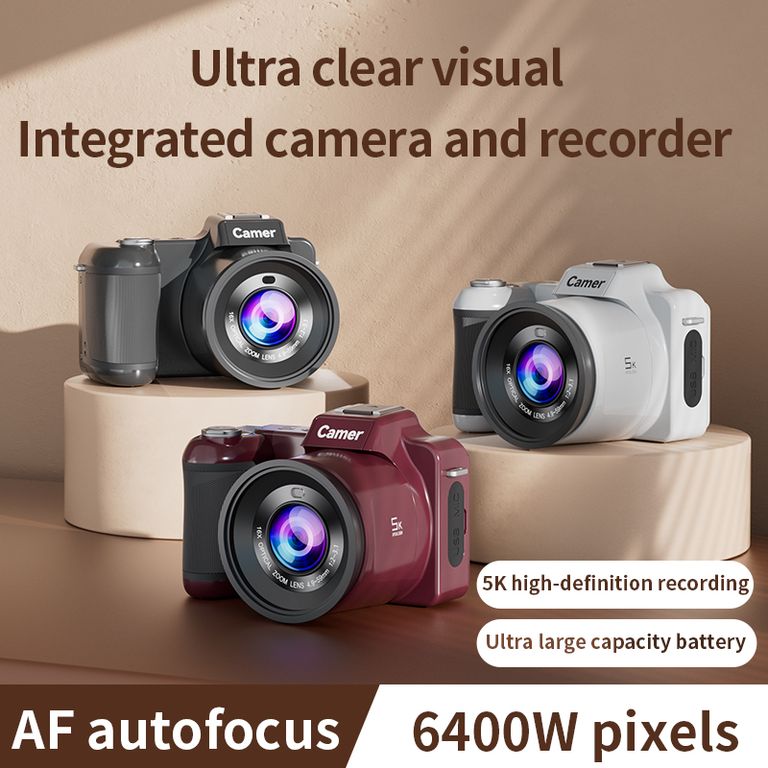 Cámara Digital 64MP 5K - Zoom 16x - Estabilizador + 64GB - Para Vlogs y Viajes