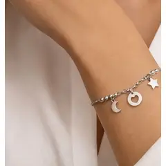 JOYERIA D'PILMER - PULSERA DE PLATA DESTELLOS DEL CORAZON