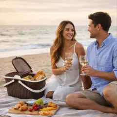 REY PLAST - Canasta de Picnic Tipo Ratán - Canasta