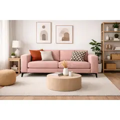 ARTSOFA - Sofá Tres Cuerpos Loft Rosa Antifluido