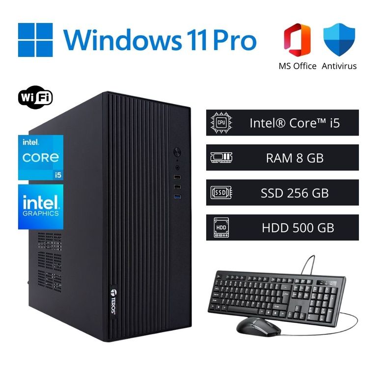 Computadora PC Core i5 3,60 GHz 8GB RAM 256GB SSD 500GB HDD WiFi