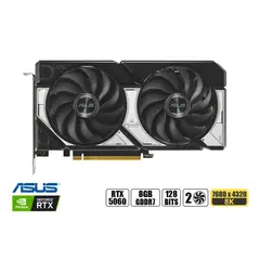 ASUS - TARJETA DE VIDEO RTX 5060 DUAL ( DUAL-RTX5060-O8G ) 8GB GDDR7 - DLSS4 - X2 FANES - X3 DP 1 HDMI