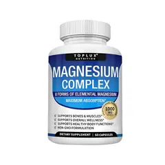 GENERICO - Magnesium Complex Toplux 1000mg 8 Tipos Alta Absorción Natural