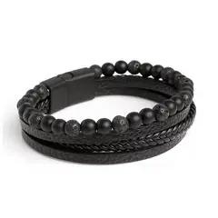 GENERICO - Pulsera para hombre casual tipo cuero Lava edition