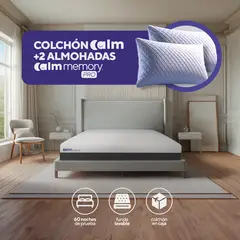CALM - Pack Colchón Original de Memory Foam 1.5 Plazas + 1 Almohada Memory Pro
