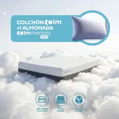 CALM - Pack Colchón Lite de Memory Foam 1.5 Plz + 1 Almohada Memory Pro