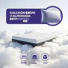 CALM - Pack Colchón Hybrid de Memory Foam 1.5 PLz + 1 Almohada Memory Pro