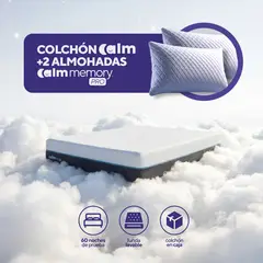 CALM - Pack Colchón Hybrid de Memory Foam 2 Plz + 2 Almohada Memory Pro
