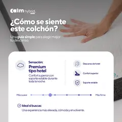 CALM - Pack Colchón Hybrid de Memory Foam Queen + 2 Almohadas Memory Pro