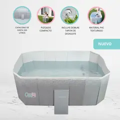 CARESTINO - Piscina Plegable para Niños «CARIBE» Gray