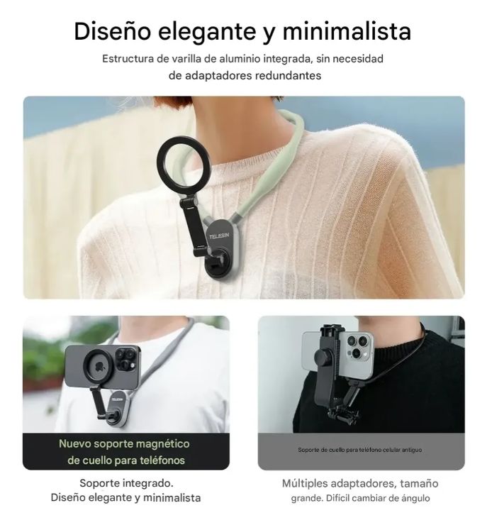 Soporte De Cuello Para Grabación Pov Con Iphone O Smartphone