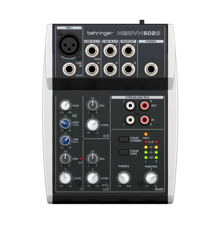 Mezclador 5 entradas C/Interfaz de Audio/USB XENYX 502S