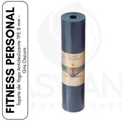 GENERICO - Tapete de Yoga Antideslizante TPE 8 mm Gris Oscuro