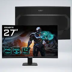 GIGABYTE - MONITOR GS27FC GAMER CURVO FULL HD 27 " VA 180hz 1ms HDR AMDfreesync