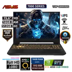 ASUS - Laptop Tuf Gaming Ryzen7- 7445hs 16GB RAM 512GB SSD FHD RTX4050-6GB