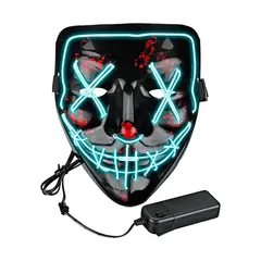 GENERICO - Máscara De La Purga Halloween Terror LED - Celeste