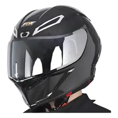 CES - CASCO MOTO AXOR EX BIHR FIBRA DE CARBONO NEGRO DOBLE VISOR