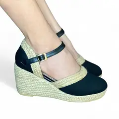 GENERICO - Alpargata Mujer Casual Taco 7 2086L-50 Color Negro