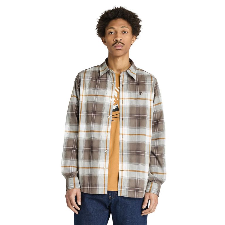 Camisa Peached Twill Check Hombre Hombre
