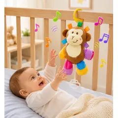 GENERICO - Peluche Colgante Musical de Cuna y Coche Monito