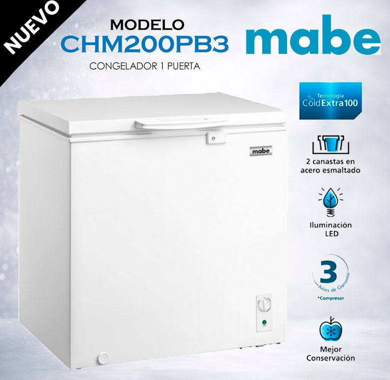 Congelador Horizontal 198Lt Blanco Mabe-CHM200PB3