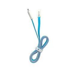 TEROS - CABLE MICROUSB A USB LUZ LED CARGA Y TRANSFIERE DATOS AZUL PN TE-1565