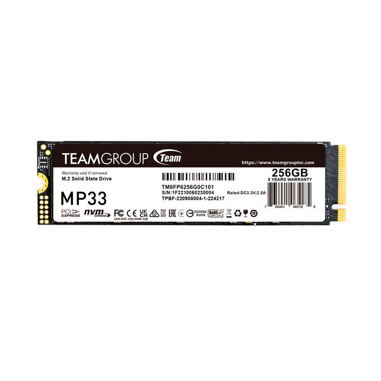 SSD MP33 256GB M.2 PCIE GEN3 X 4 NVME PN TM8FP6256G0C101