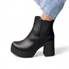 GENERICO - Botin Mujer Taco 7 Liga 1111-70 Color Negro